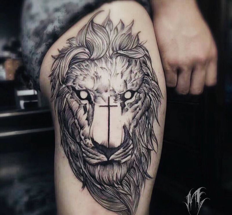 work - 狮子纹身图片