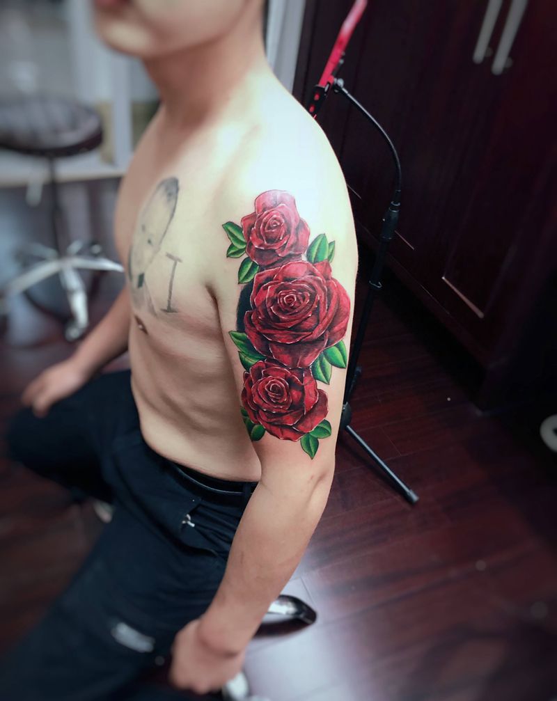 遮盖纹身图片_肩部New School纹身图案