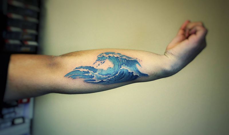 浪纹身图片_新传统纹身图案