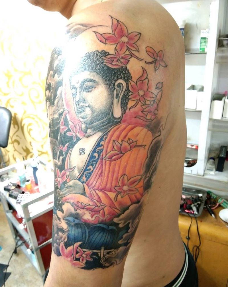 大臂佛。纹身图片