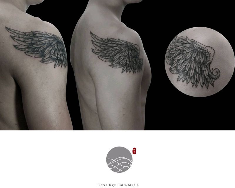翅膀纹身图片