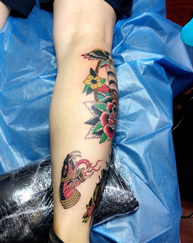 今日小图纹身图片_Old School纹身图案