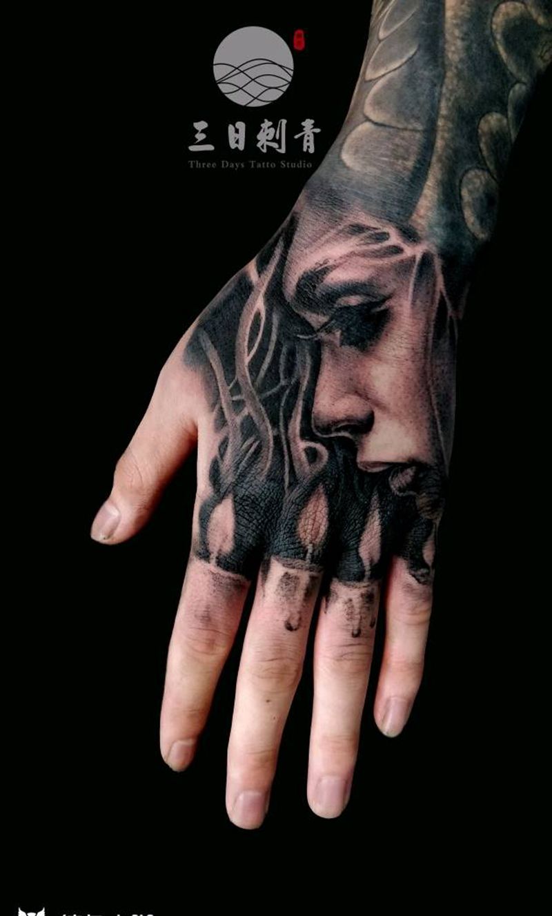 手背纹身图片