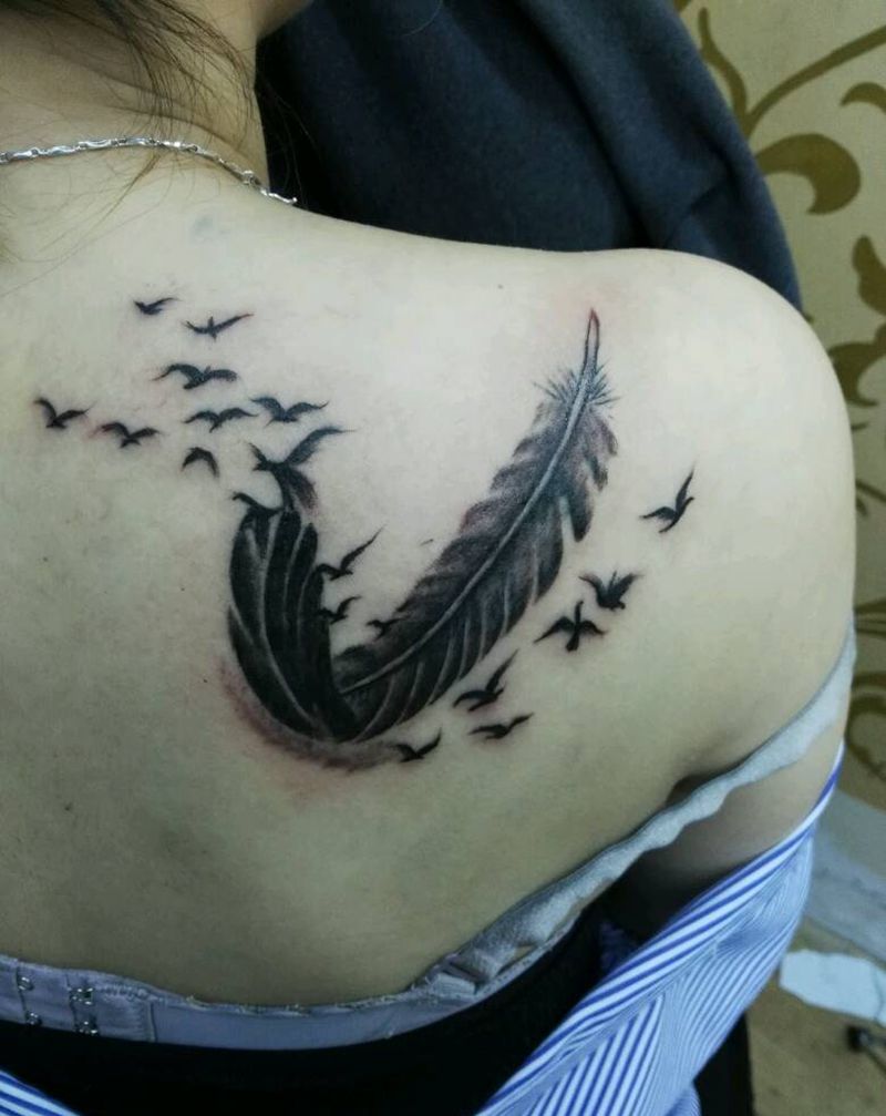羽毛纹身图片