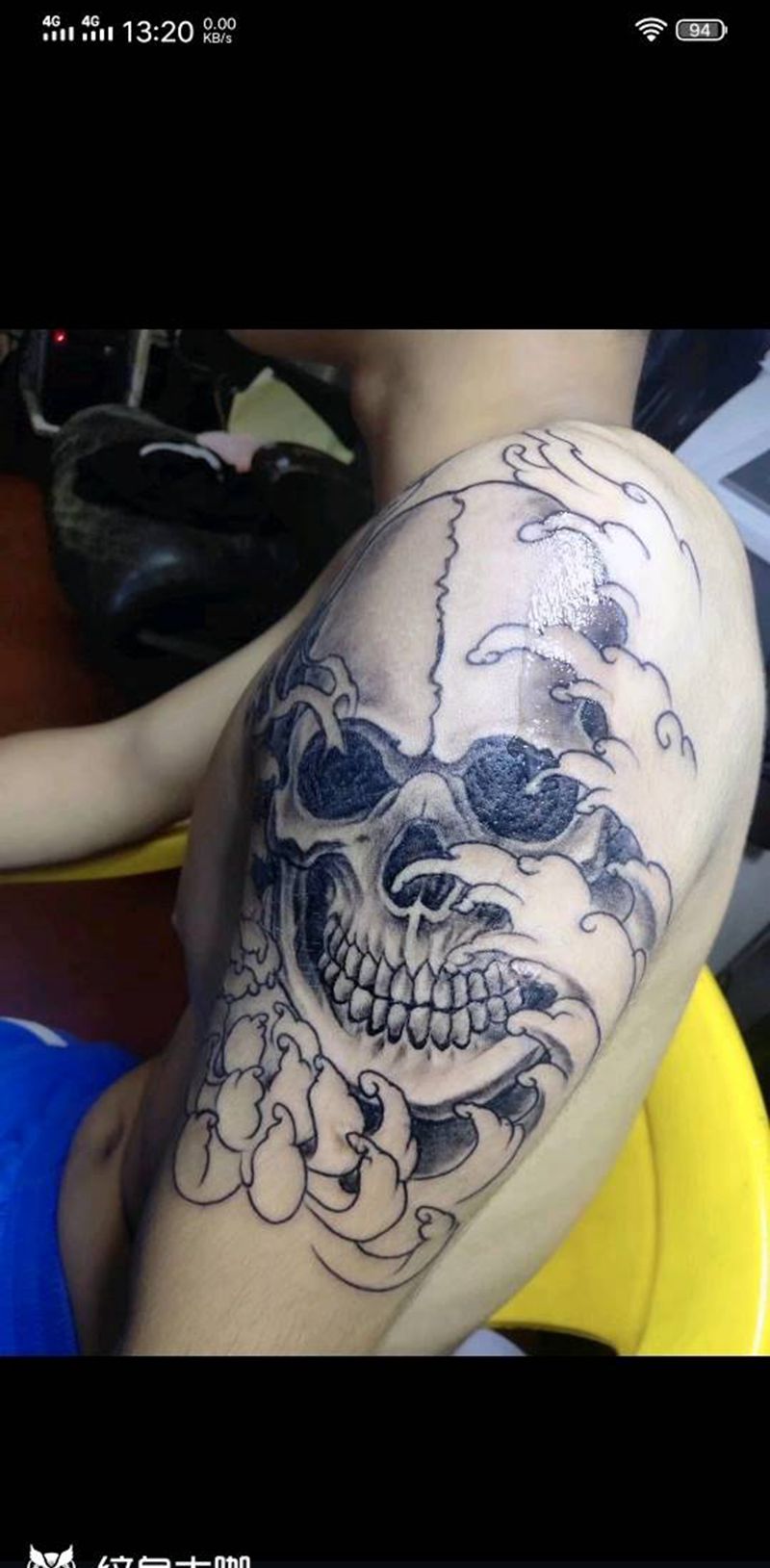 骷颅头纹身图片_手臂纹身图案