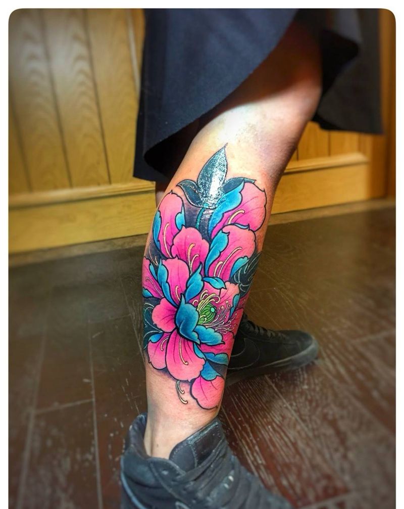 school 牡丹纹身图片