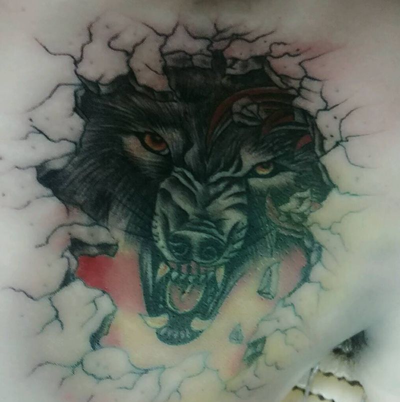 狼头纹身图片