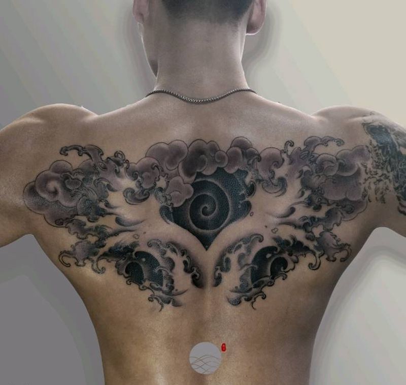 传统浪纹身图片