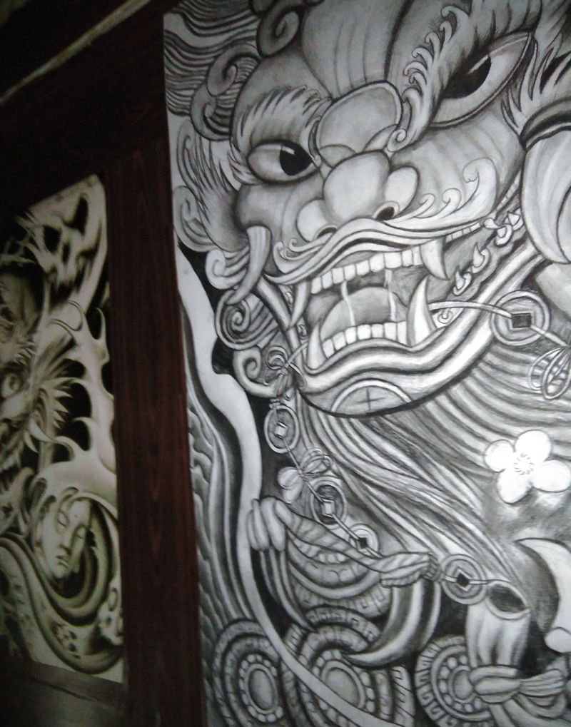 唐狮手稿已画好喜欢的联系我纹身图片