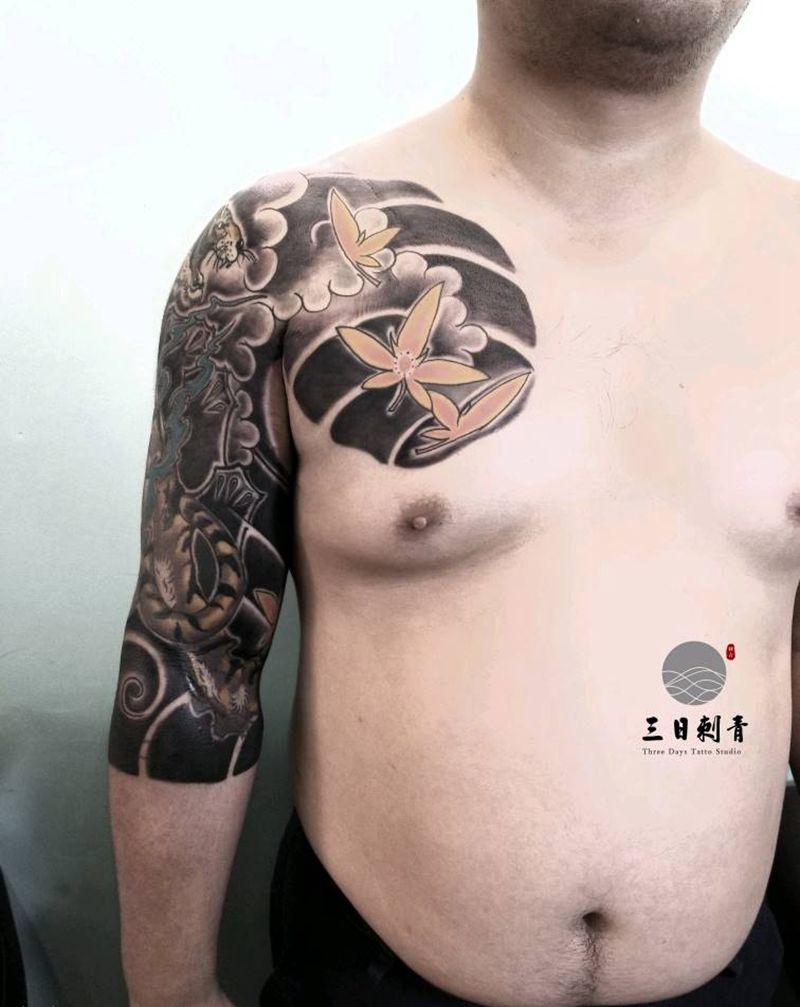 日式半甲纹身图片