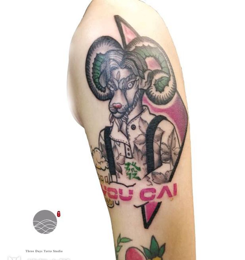 羊爸爸纹身图片