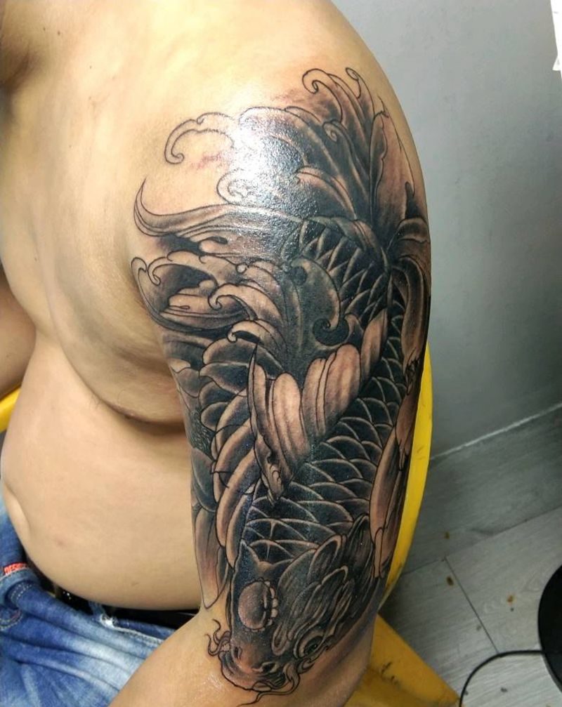 鱼盖图纹身图片_手臂纹身图案