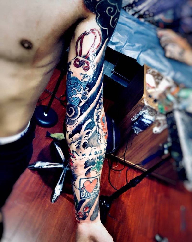 新传统 遮盖纹身图片