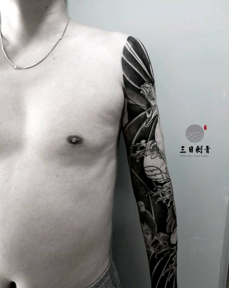 花臂第三次纹身图片