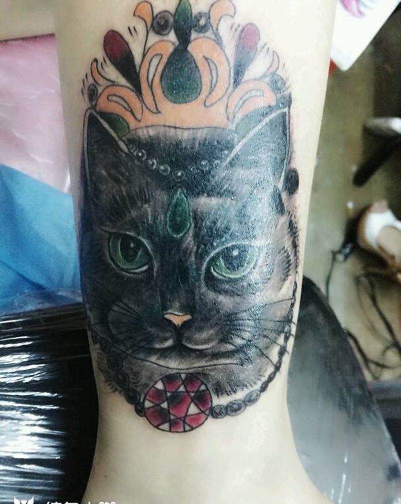 小猫咪盖英文纹身图片