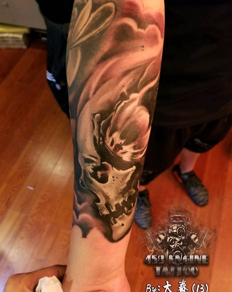 欧美花臂拼接纹身图片