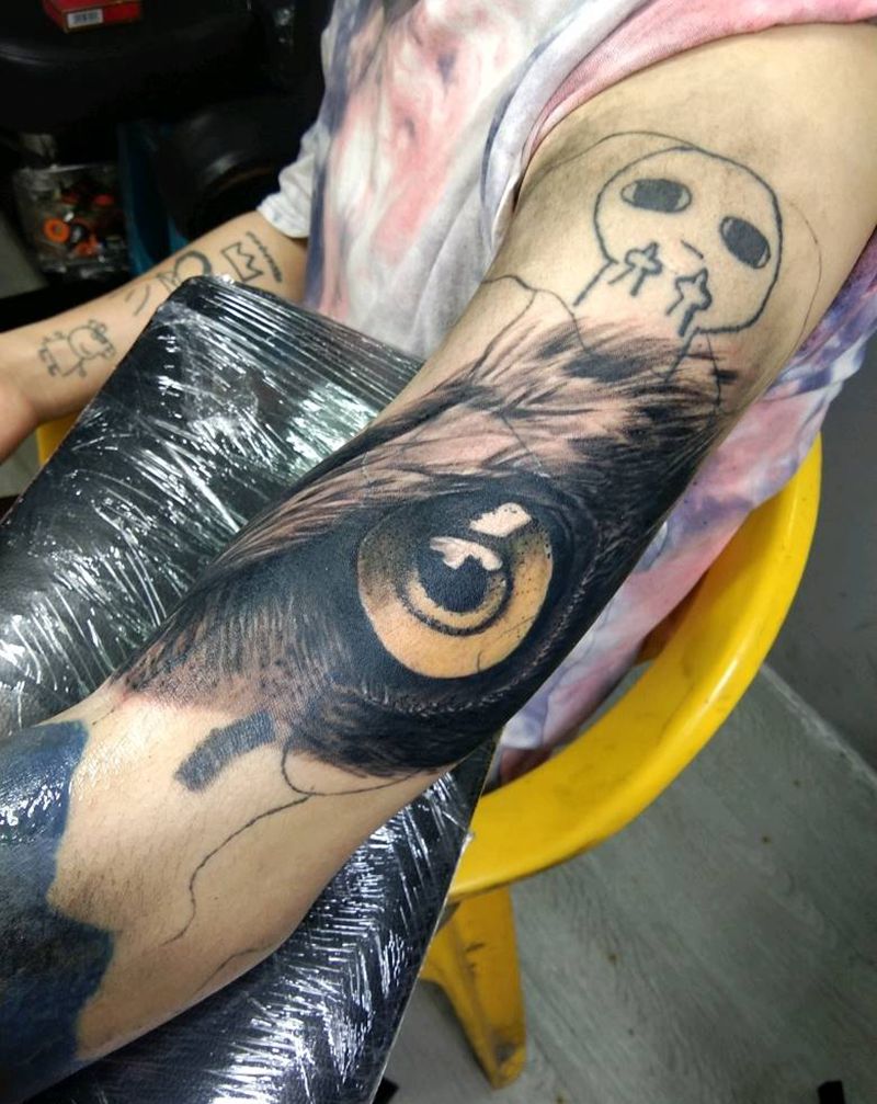 高仿鹰眼纹身图片_手臂纹身图案