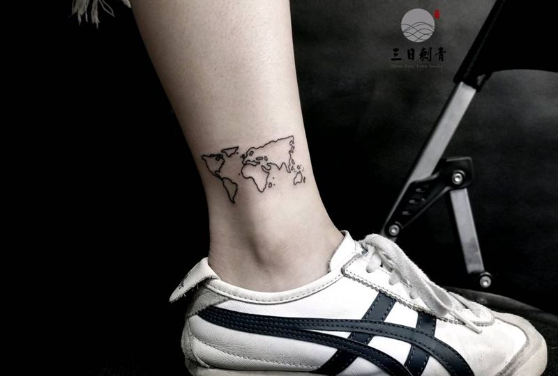 世界地图纹身图片