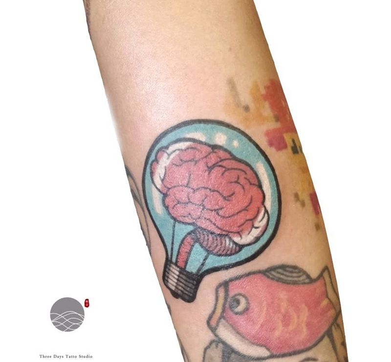 大脑纹身图片