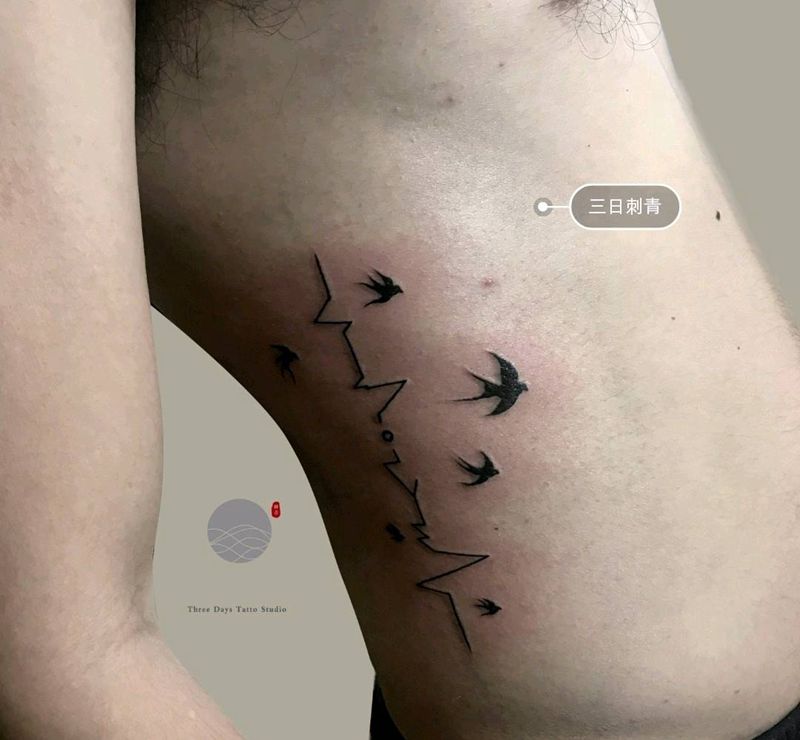 心电图纹身图片