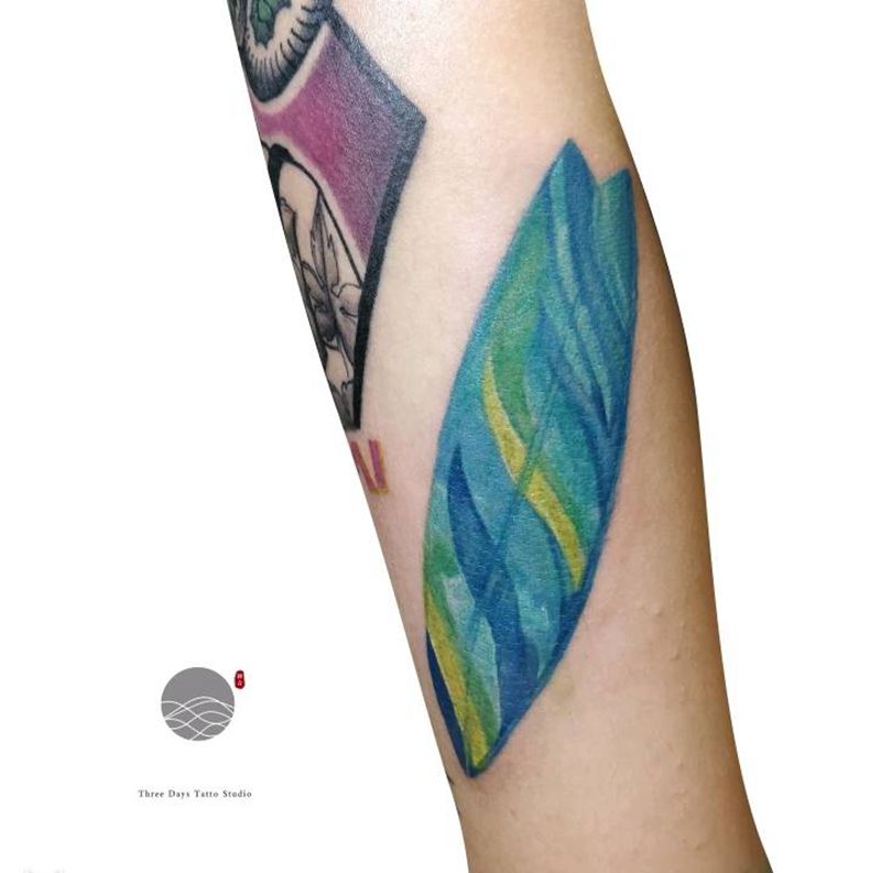 冲浪板纹身图片