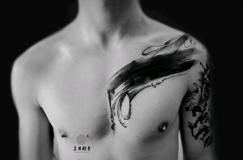 遮盖  写意风纹身图片