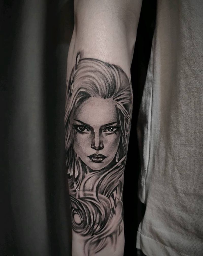 肖像纹身图片_手臂欧美写实纹身图案