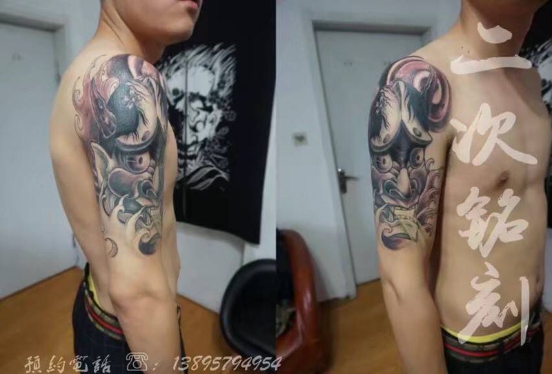 半臂般若纹身图片