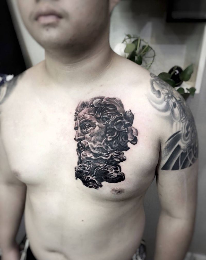 花胸未完纹身图片