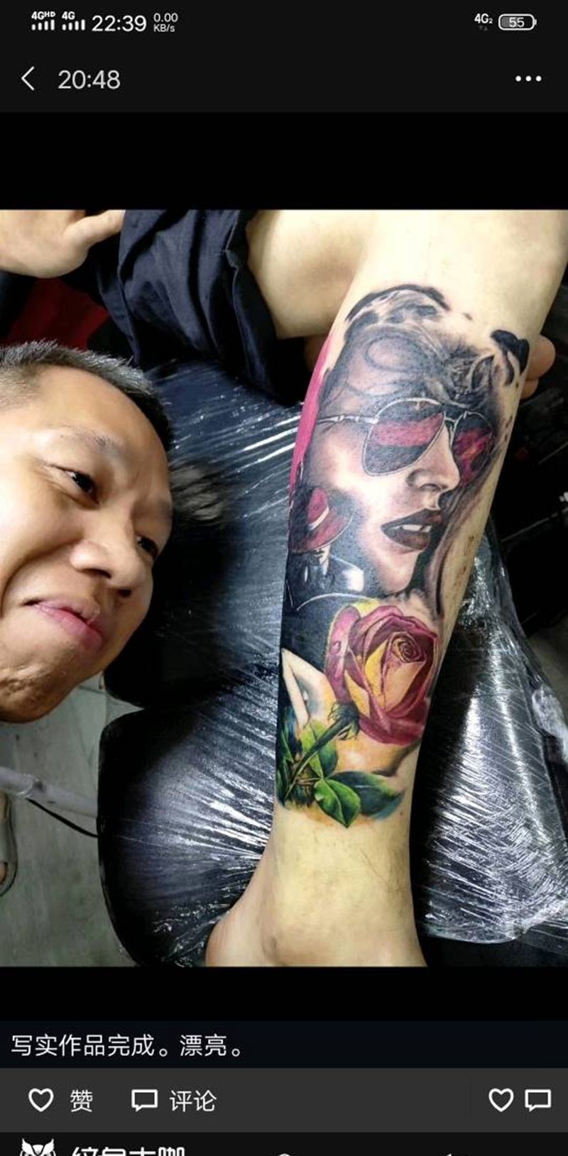 美女纹身图片_腿部纹身图案