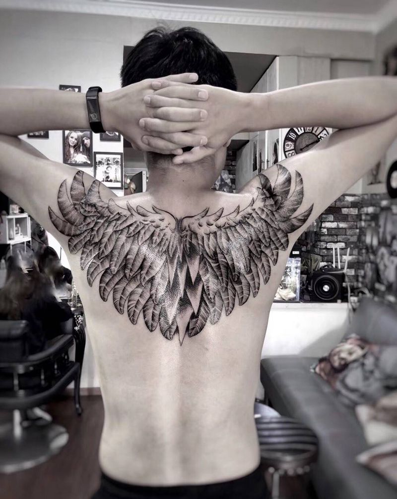 翅膀纹身图片