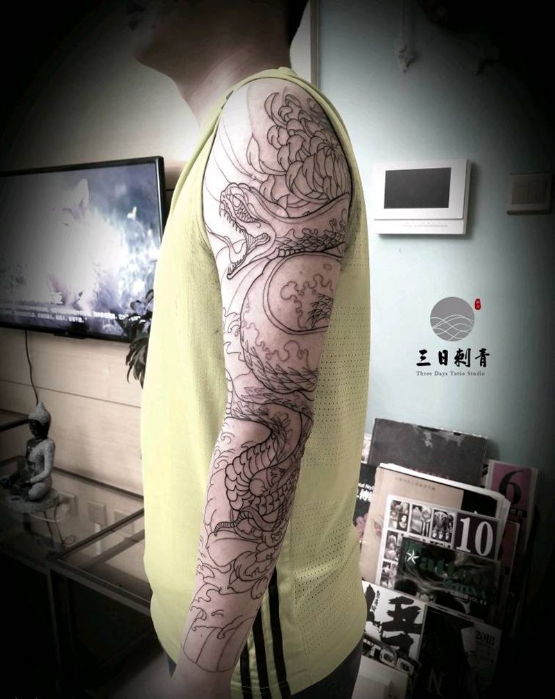 蛇，花臂，第一次纹身图片