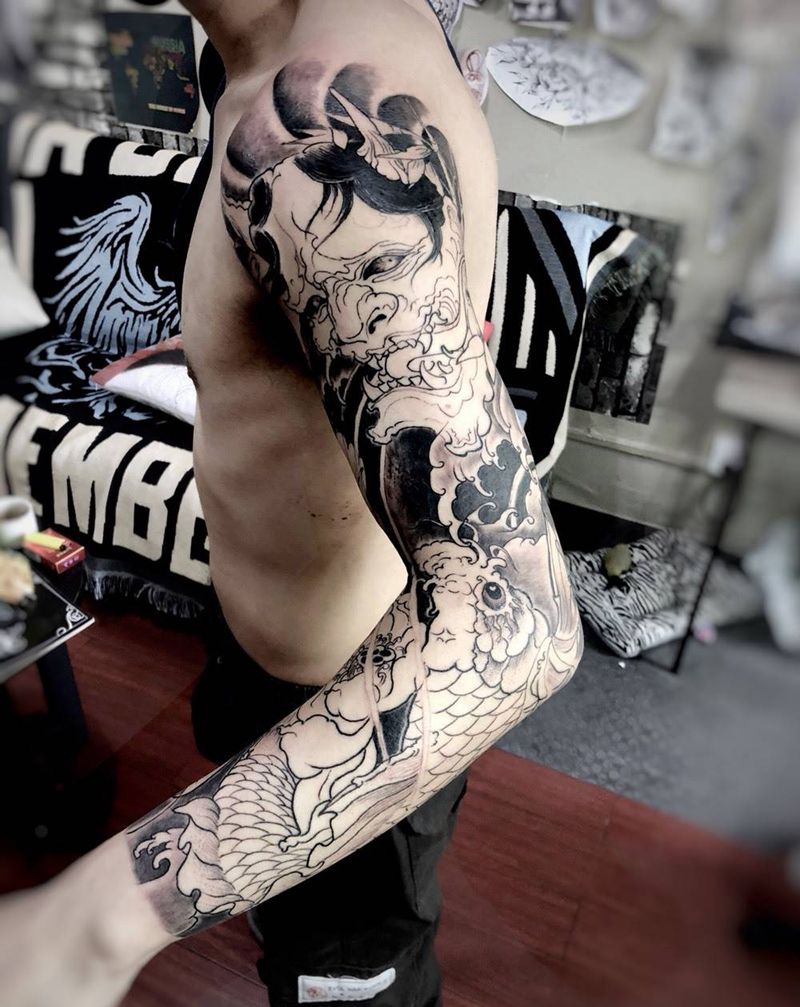 花臂继续纹身图片