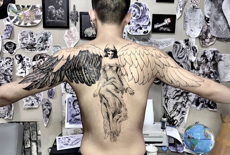 天使 翅膀纹身图片