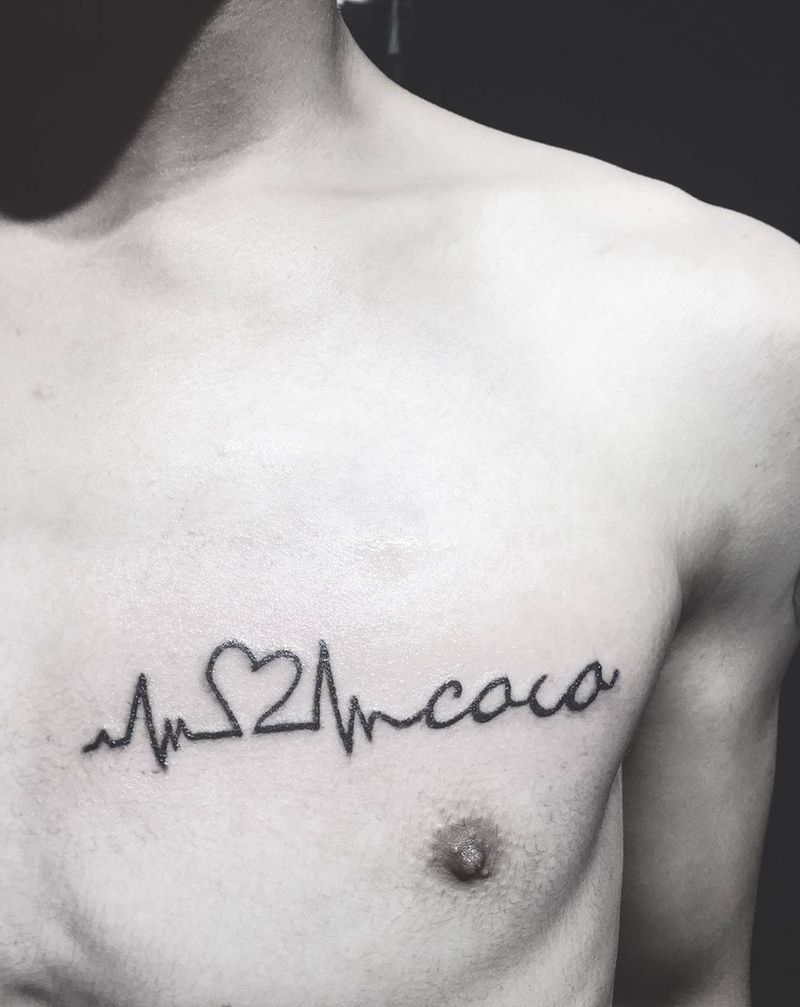 心电图纹身图片