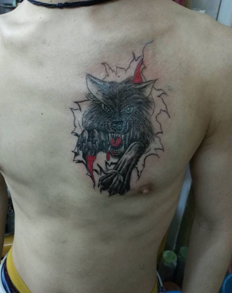狼头纹身图片