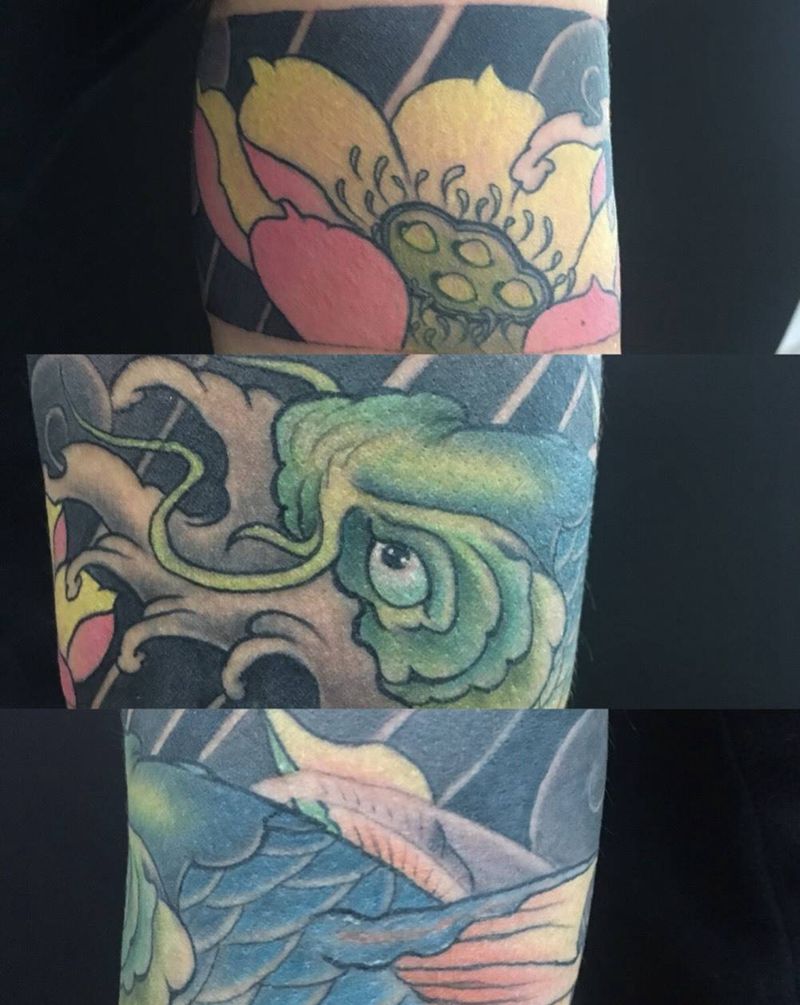 臂环遮盖字体纹身图片