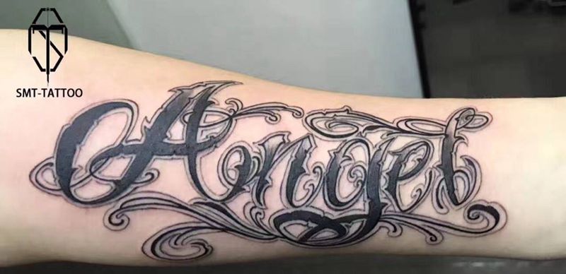 花体字纹身图片