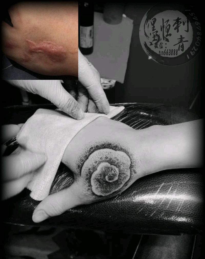 遮盖疤痕纹身图片_手部纹身图案