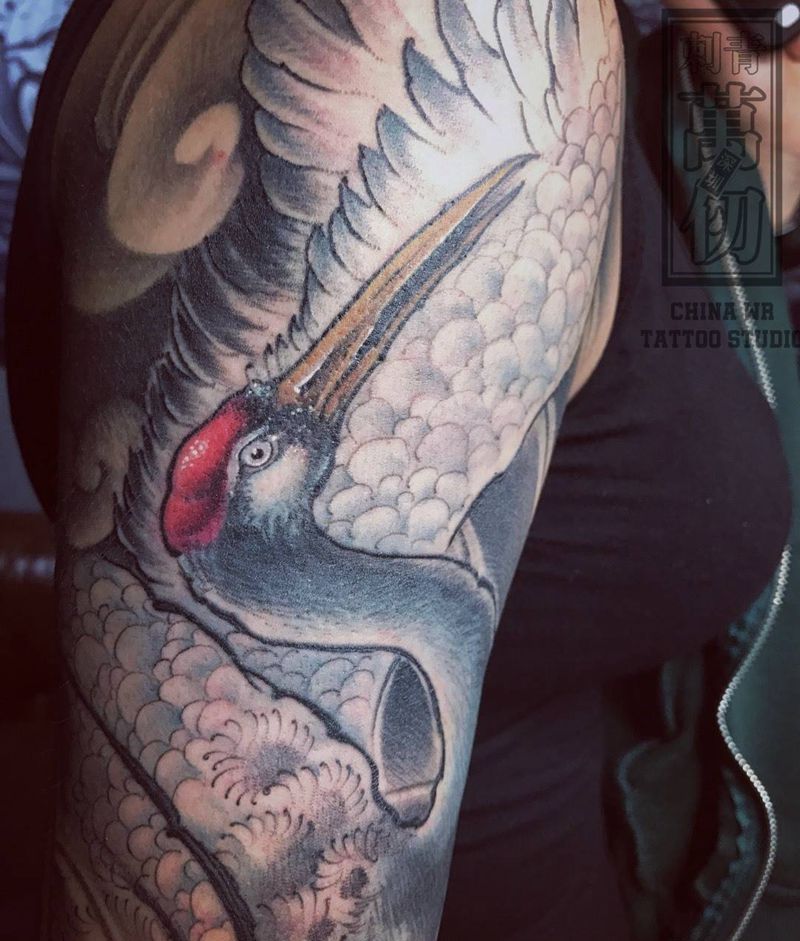 闲云野鹤纹身图片