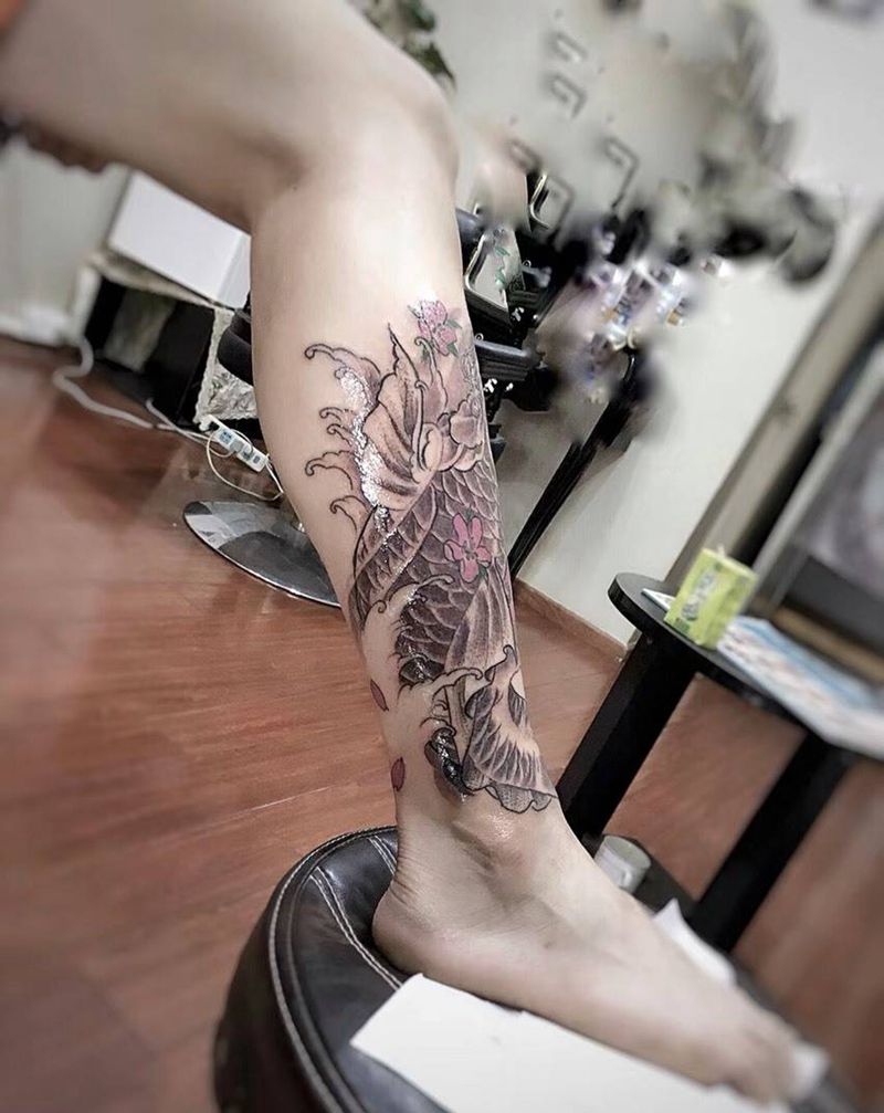 鲤鱼未完纹身图片