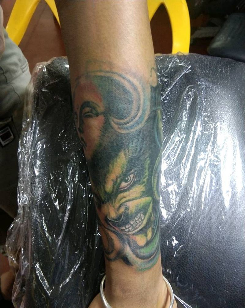 佛魔纹身图片_手臂纹身图案