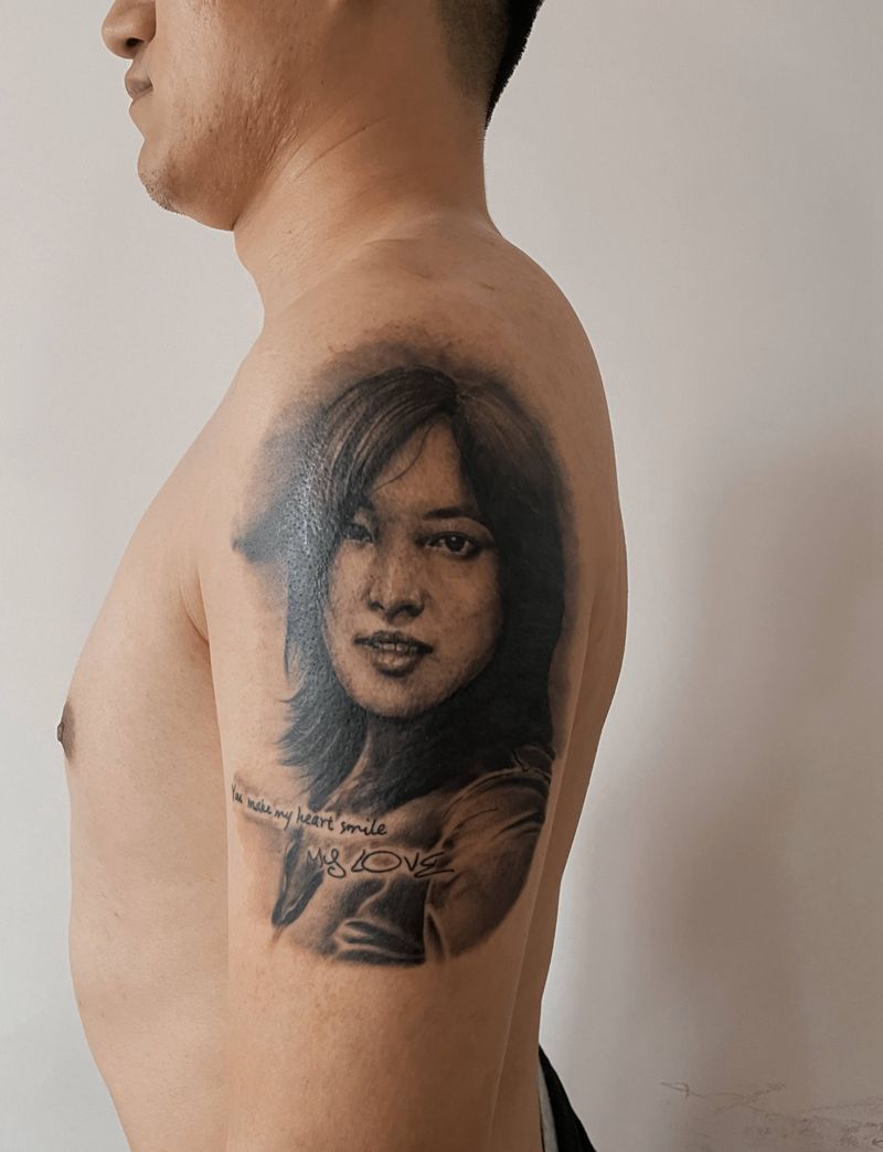 肖像纹身纹身图片_手臂欧美写实纹身图案