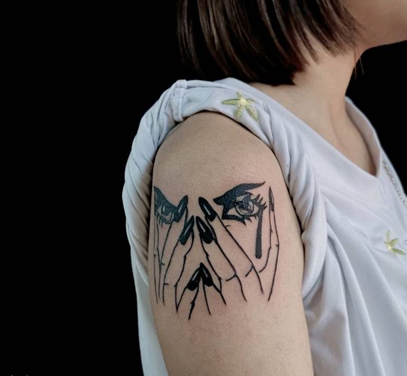 black work小图纹身图片_手臂纹身图案