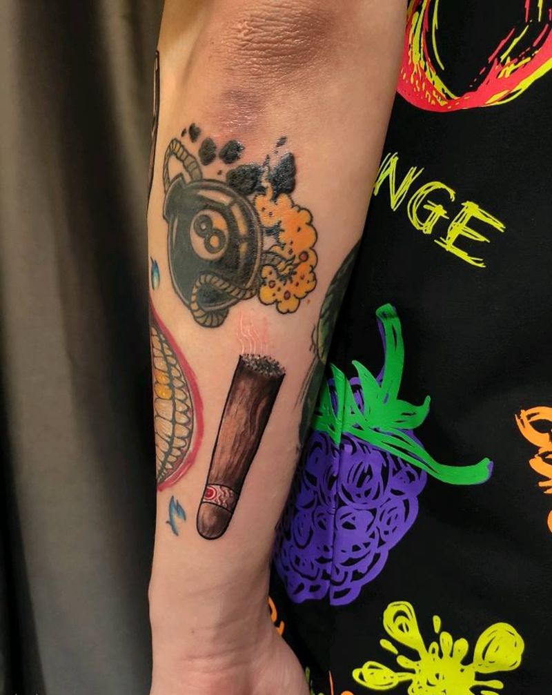 school纹身图片_手臂New School纹身图案