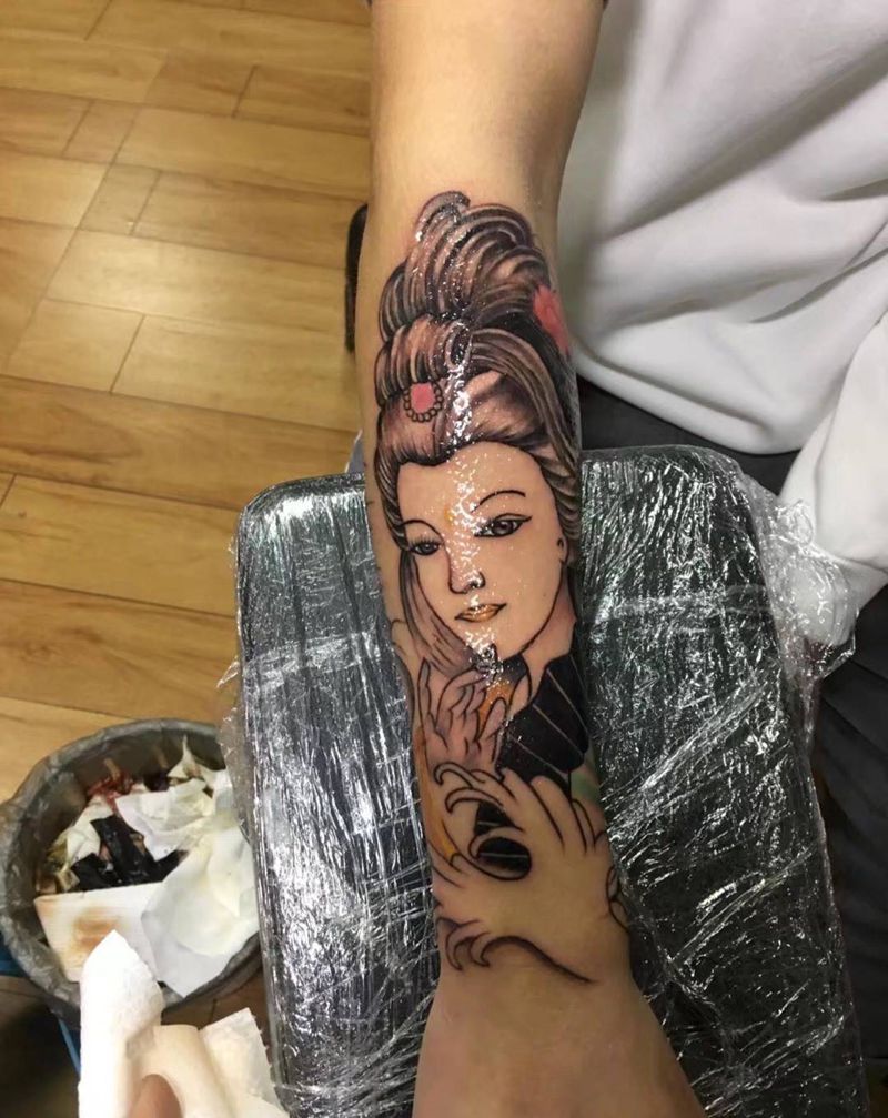 艺妓纹身图片