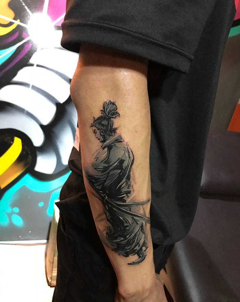 水墨暴力遮盖纹身图片