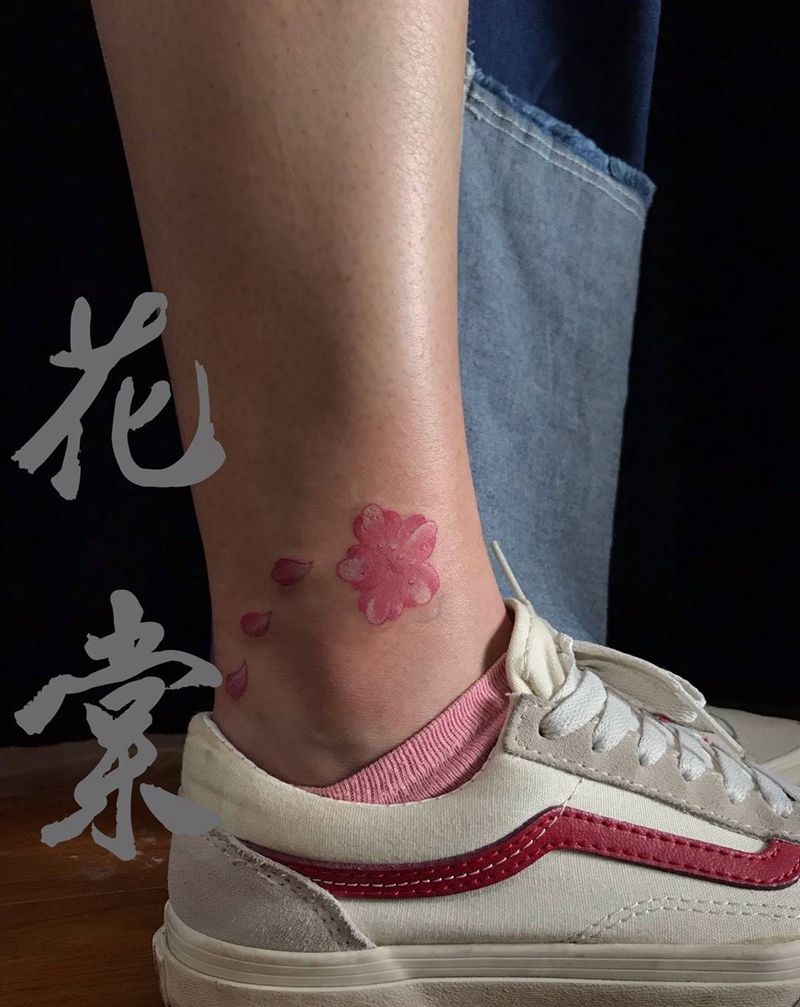 小图一批纹身图片_腿部手部几何水彩小清新纹身图案