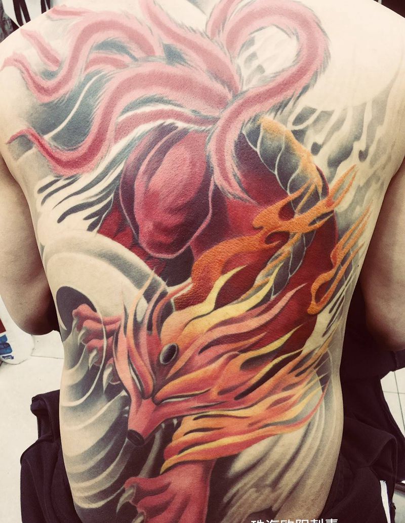 九尾狐纹身图片