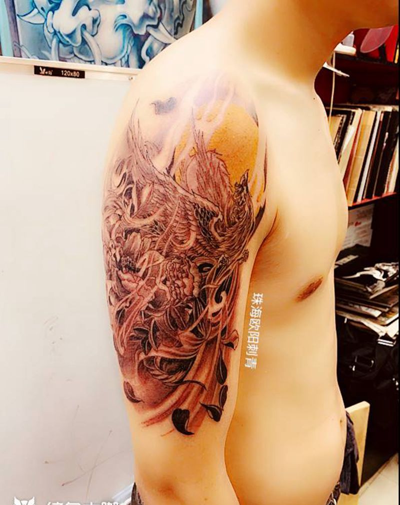 凤凰纹身图片_手臂纹身图案